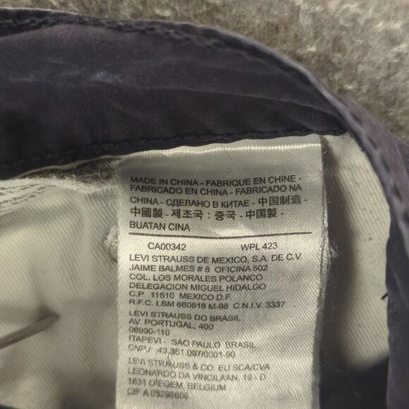 Levis 514 Pants Mens 38x32 Navy Straight Leg Five Pocket Rip Stop Canvas Cotton - Picture 8 of 12